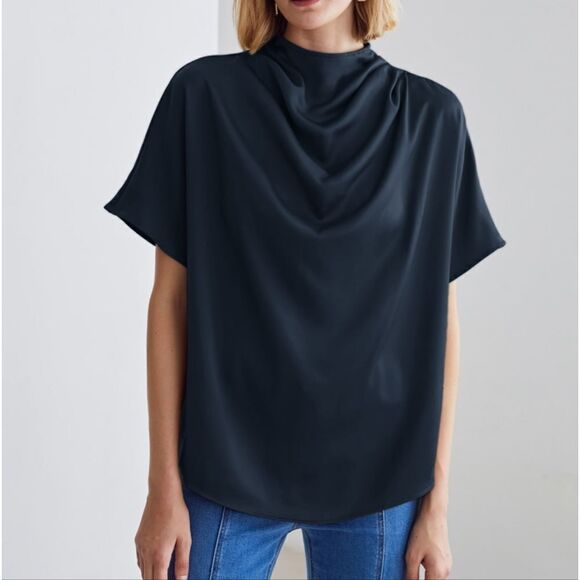 WOMEN'S LARGE STAND COLLAR BATWING SLEEVE SHIRT NWT - Picture 7 of 9